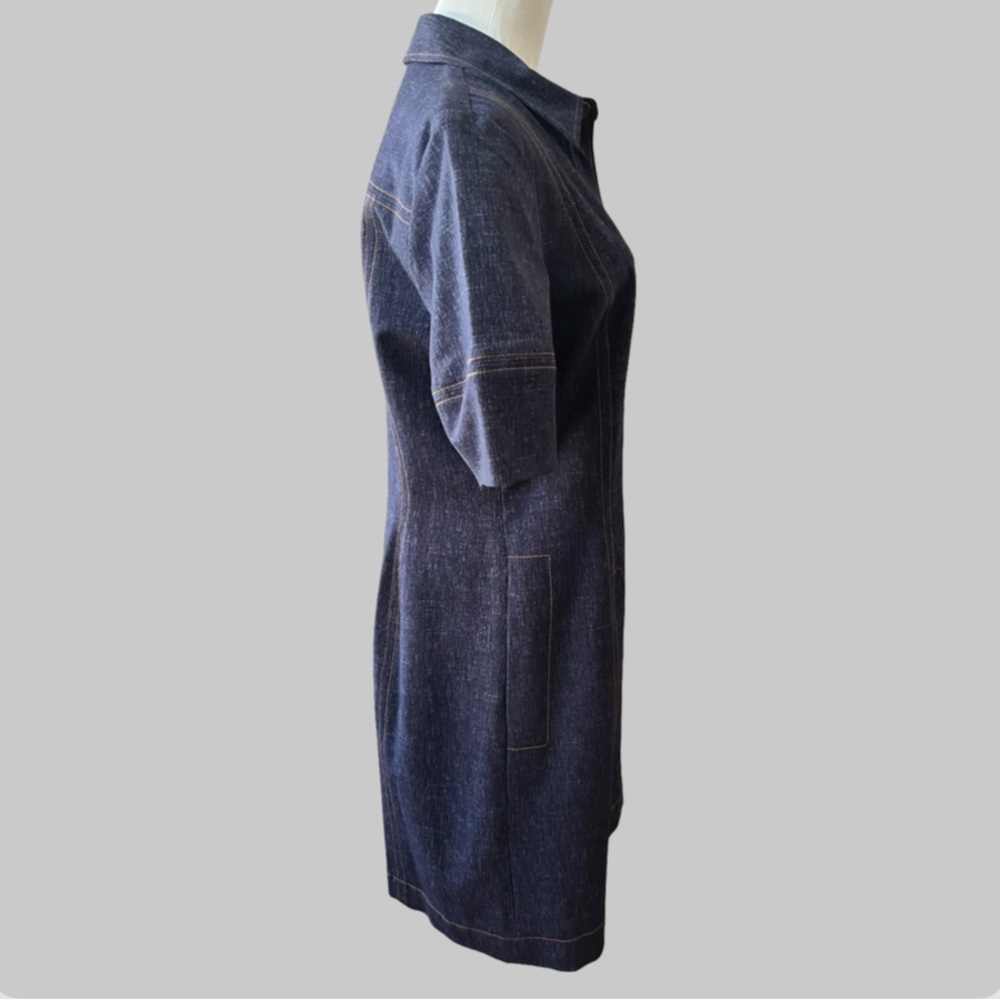 NWT Pearl Midnight Stretch Denim Snap Button Front Dress Size 10 - Picture 7 of 12